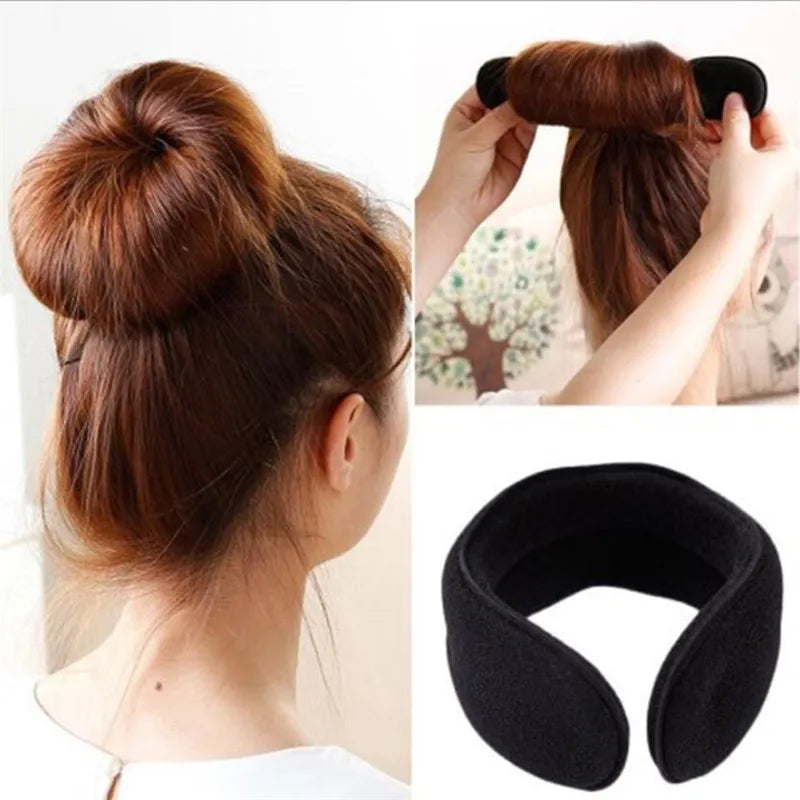 2pcs Magic Hair Styling Twist Bun Hairpin Hairdisk Meatball Head Rubber Clip Hair Accessories for Women Girls Hair Braiding Tool