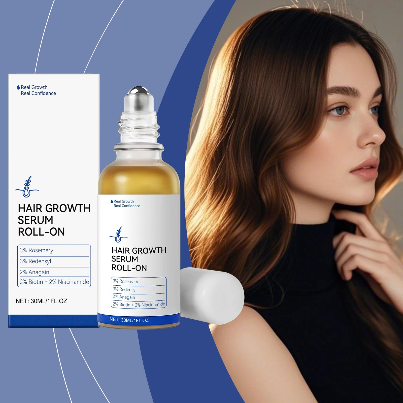 Moisturizing Hair Care Roller Ball Essence: Gently Nourishes Scalp, Roller Ball Design for Shiny & Smooth Hair Care