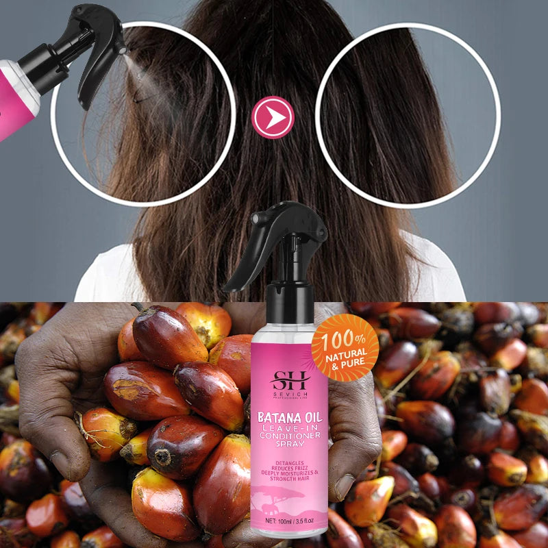 100ml  Leave-In Batana oil Hair Growth spray Repairs damage restore soft hair growth spray keratin Hair & Scalp Treatment