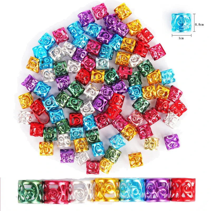 30Pcs Colorful Hair Tube Adjustable Dreadlock Dread Braids Beads Cuffs Clip for Women Men Kids Hair Accessories Styling Tools