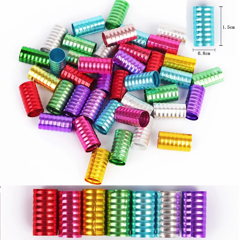 30Pcs Colorful Hair Tube Adjustable Dreadlock Dread Braids Beads Cuffs Clip for Women Men Kids Hair Accessories Styling Tools