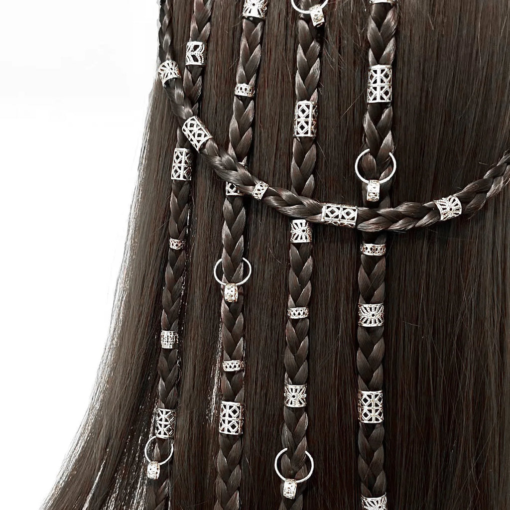 80pcs Hollow Out Hair Ring Dreadlocks Beads Hair Braid Rings Clips Dread Locks Hair Braiding Metal Cuffs Decoration/Accessories
