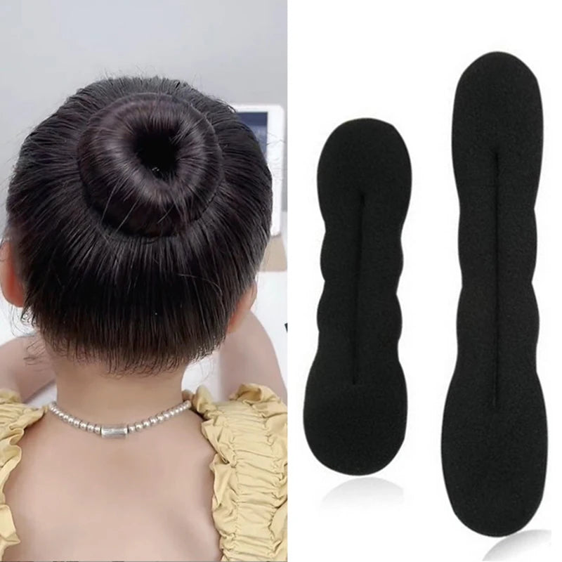 2pcs Magic Hair Styling Twist Bun Hairpin Hairdisk Meatball Head Rubber Clip Hair Accessories for Women Girls Hair Braiding Tool