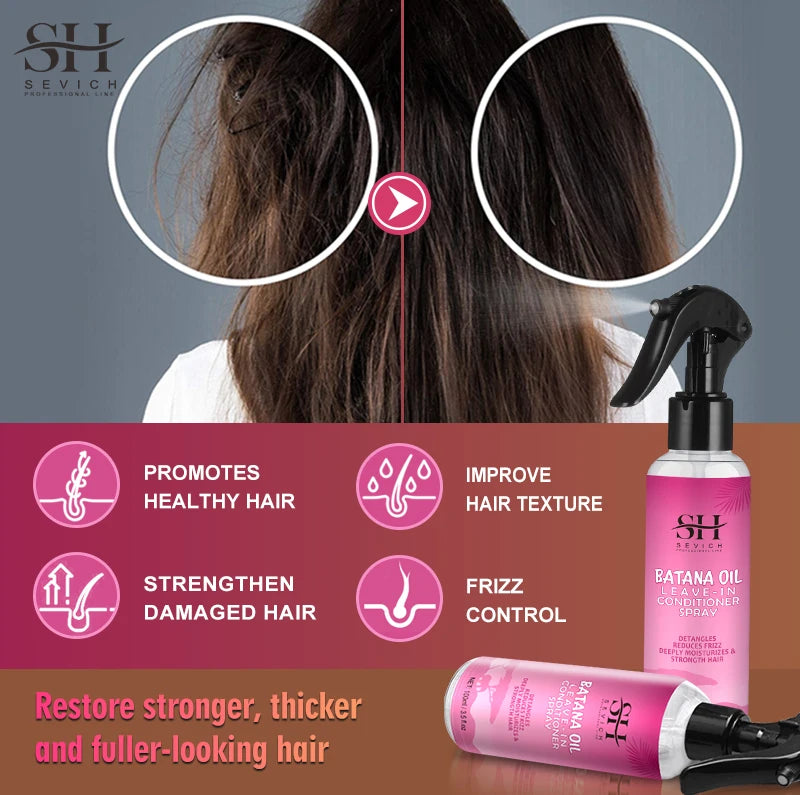 100ml  Leave-In Batana oil Hair Growth spray Repairs damage restore soft hair growth spray keratin Hair & Scalp Treatment