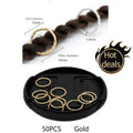 50-200 Pcs Gold/Silver  Hair Braid Dreadlock Beads Cuffs Rings Tube Accessories Hoop Circle Approx 8-18mm Inner Hole Hair Rings