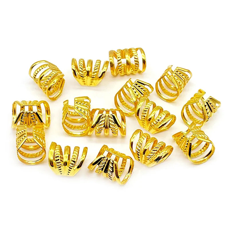 30Pcs Colorful Hair Tube Adjustable Dreadlock Dread Braids Beads Cuffs Clip for Women Men Kids Hair Accessories Styling Tools