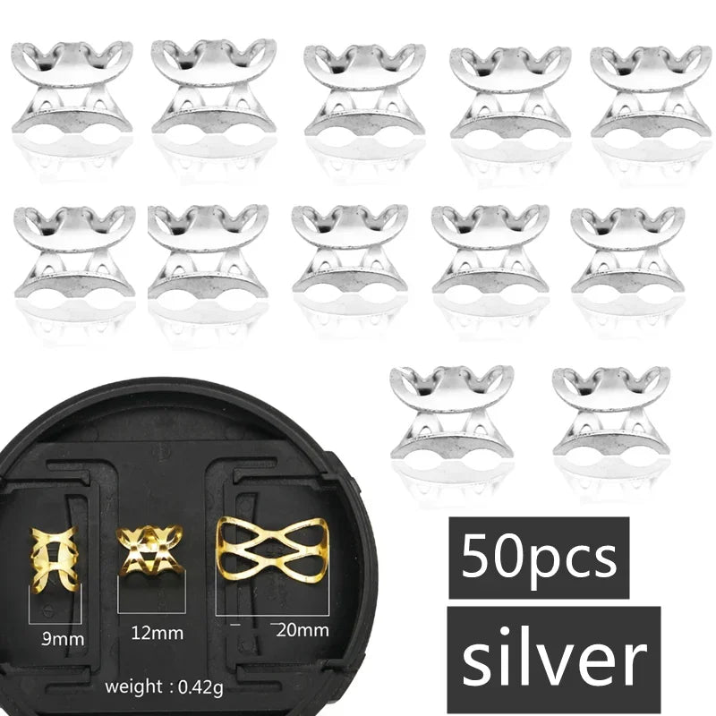 50-200 Pcs Gold/Silver  Hair Braid Dreadlock Beads Cuffs Rings Tube Accessories Hoop Circle Approx 8-18mm Inner Hole Hair Rings