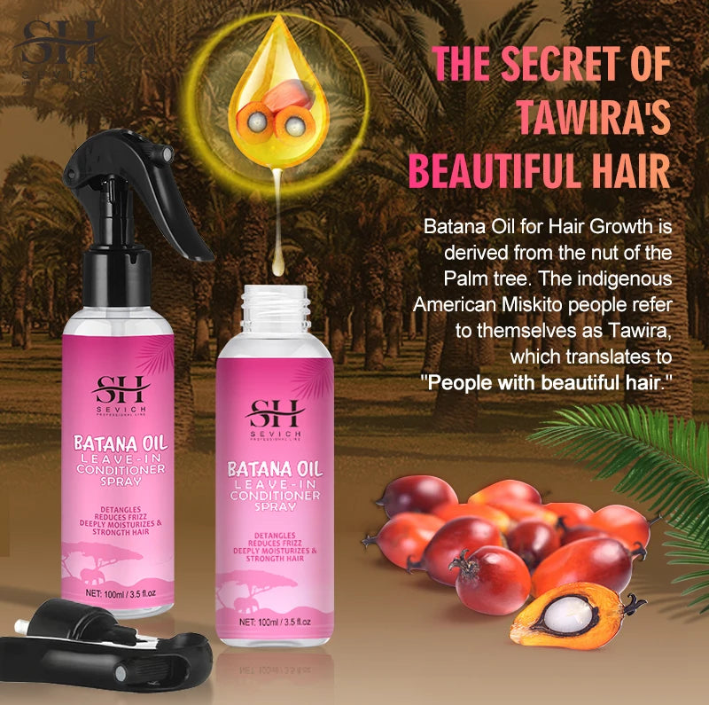 100ml  Leave-In Batana oil Hair Growth spray Repairs damage restore soft hair growth spray keratin Hair & Scalp Treatment