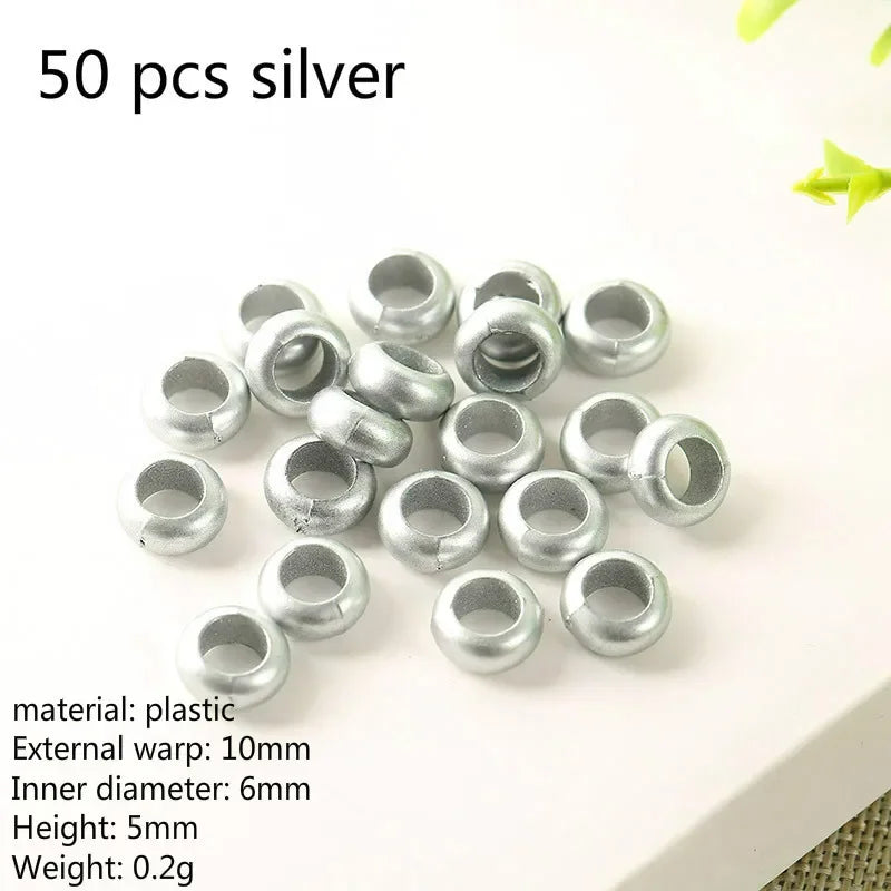 50-200 Pcs Gold/Silver  Hair Braid Dreadlock Beads Cuffs Rings Tube Accessories Hoop Circle Approx 8-18mm Inner Hole Hair Rings