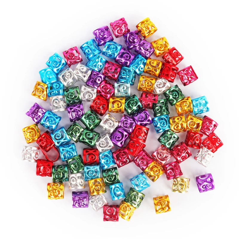 30Pcs Colorful Hair Tube Adjustable Dreadlock Dread Braids Beads Cuffs Clip for Women Men Kids Hair Accessories Styling Tools