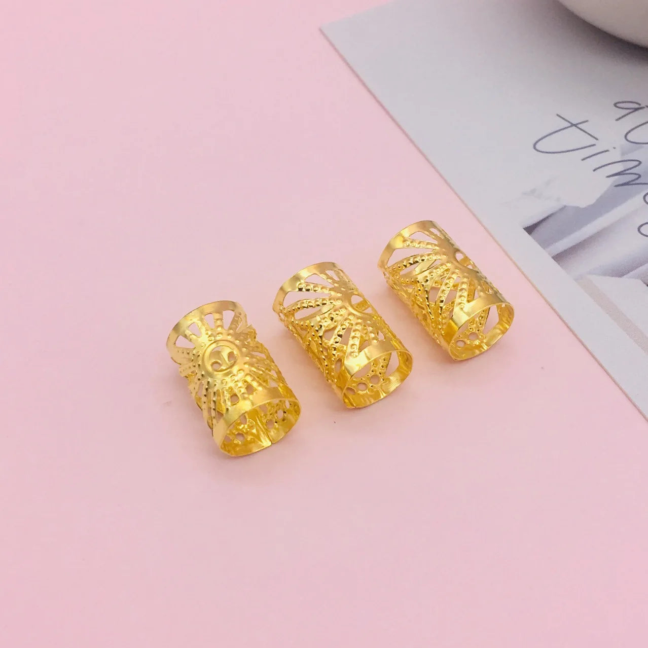 30Pcs Colorful Hair Tube Adjustable Dreadlock Dread Braids Beads Cuffs Clip for Women Men Kids Hair Accessories Styling Tools